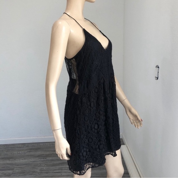 ZARA WOMAN black lace mini dress size:M - Picture 6 of 15